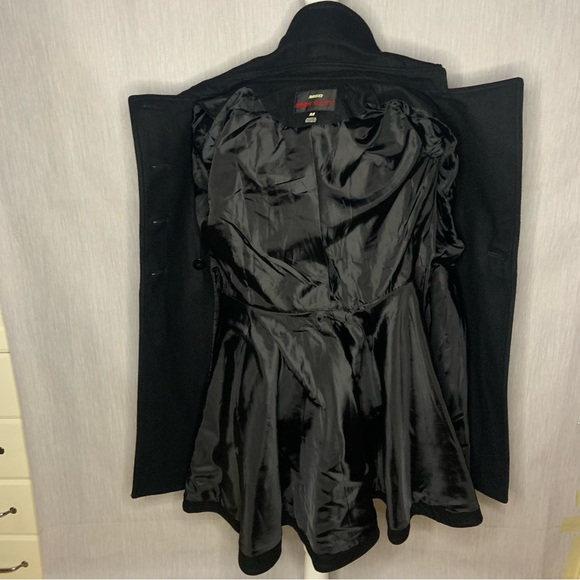 Miss Sixty Black Double Breasted Wool Blend Belted Trench Coat | Size Medium - Picture 12 of 17